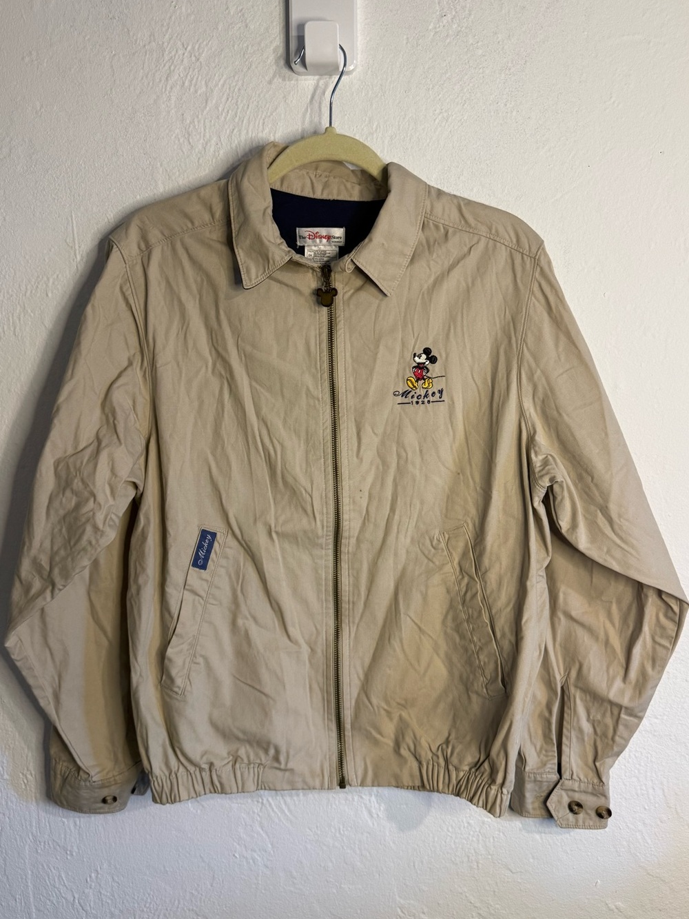 Vintage Disney Store Mickey Mouse 1928 Light Brown Jacket Size Small